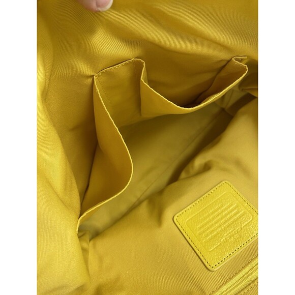 COACH MICKIE GRAIN LEATHER SHOULDER BAG SATCHEL YELLOW #F34040 Easter Ready - Picture 6 of 15